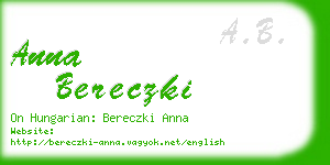 anna bereczki business card